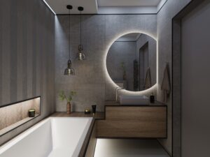 Bathroom with Amalfi Lamps
