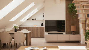 Przestrzeń dzienna na poddaszu