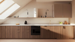 Kuchnia w świetle dnia i wieczoru